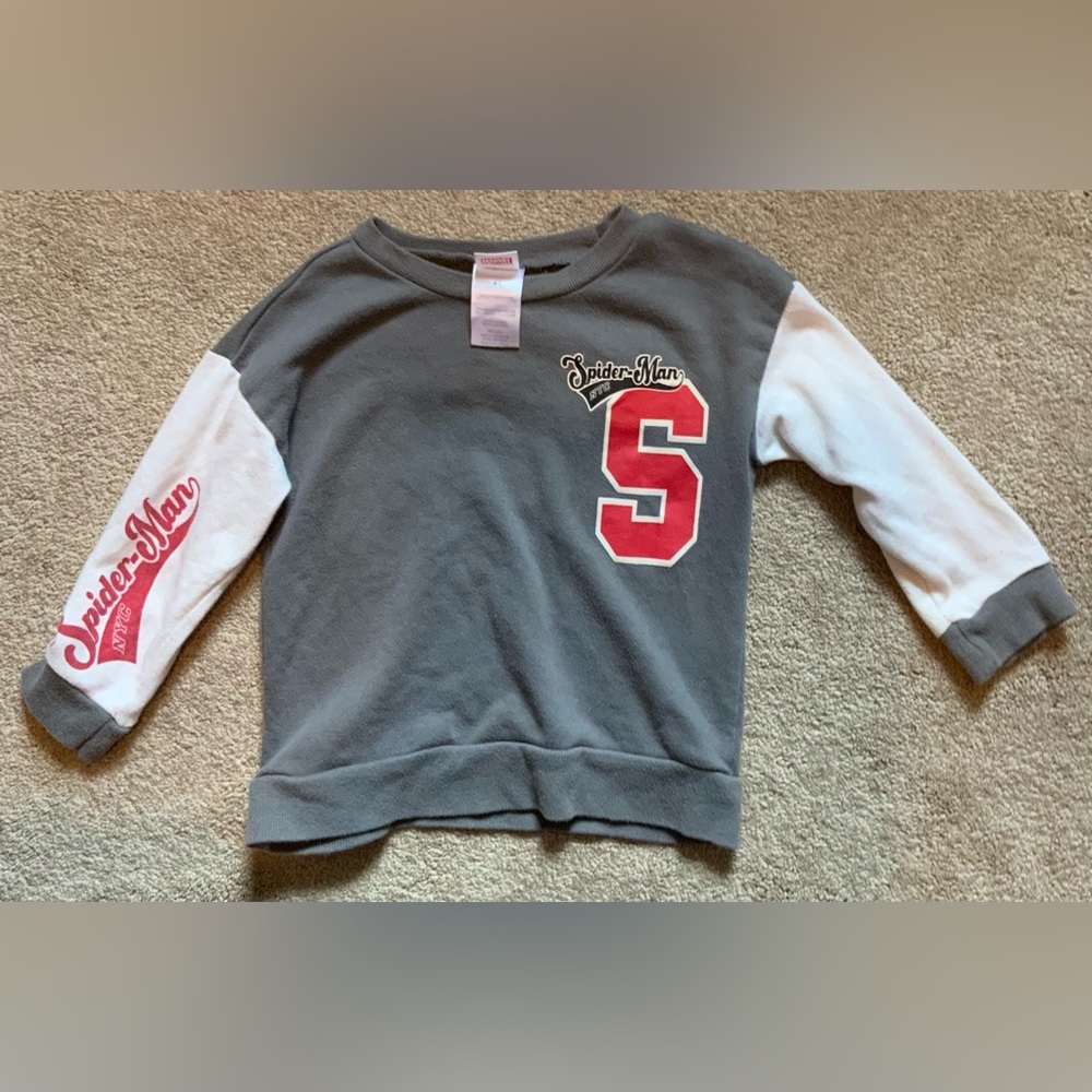 Marvel Spider-Man Gray and White Kids Sweatshirt